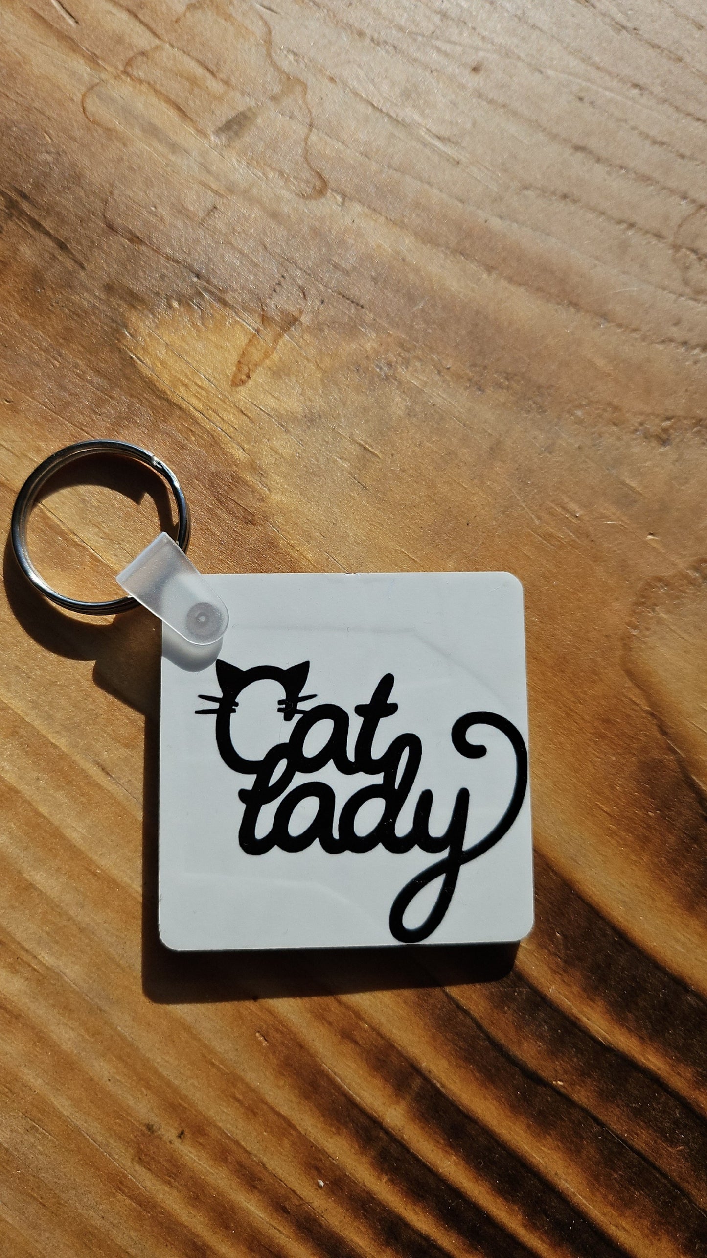 cat lady keychain